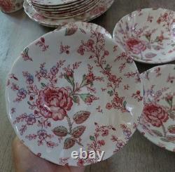 Johnson Brothers Rose Chintz Ironstone made in England Set 24 Pieces Lot! Read
