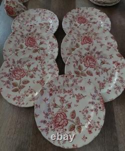 Johnson Brothers Rose Chintz Ironstone made in England Set 24 Pieces Lot! Read