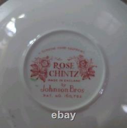 Johnson Brothers Rose Chintz Ironstone made in England Set 24 Pieces Lot! Read