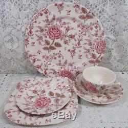 Johnson Brothers Rose Chintz Pink 20 Pieces Place Setting Service For 4 England