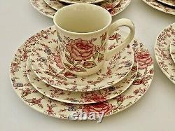 Johnson Brothers Rose Chintz Sixteen Piece Dinnerware Service for Four Pink