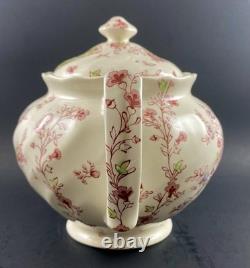 Johnson Brothers Rose Chintz TEAPOT w 4 DEMITASSE Cups & Saucers England Discont