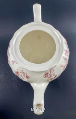 Johnson Brothers Rose Chintz TEAPOT w 4 DEMITASSE Cups & Saucers England Discont