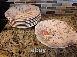 Johnson Brothers Rose Chintz pink set Dinner plates, Sugar b, Cup and more