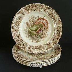 Johnson Brothers Set of 6 Wild Turkeys 10 3/4 Dinner Plates