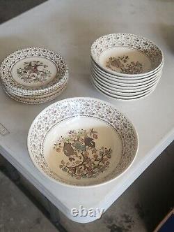 Johnson Brothers Stone on Trent Sugar and Spice Vintage Dinnerware setting for 8