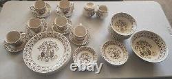 Johnson Brothers Stone on Trent Sugar and Spice Vintage Dinnerware setting for 8