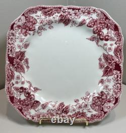 Johnson Brothers'Strawberry Fair' Set of 6 Square Salad Dessert Plates Vintage