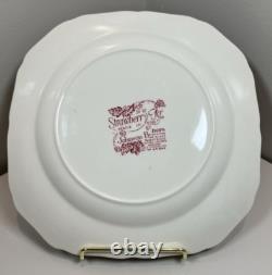 Johnson Brothers'Strawberry Fair' Set of 6 Square Salad Dessert Plates Vintage
