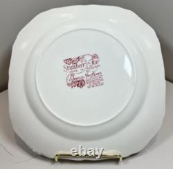 Johnson Brothers'Strawberry Fair' Set of 6 Square Salad Dessert Plates Vintage