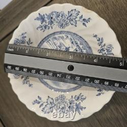 Johnson Brothers TULIP TIME BLUE, WHITE Background 25 Piece Set FOUR SETTINGS