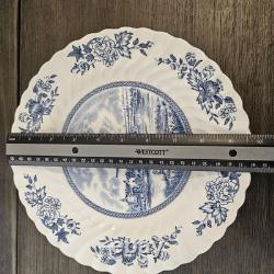 Johnson Brothers TULIP TIME BLUE, WHITE Background 25 Piece Set FOUR SETTINGS