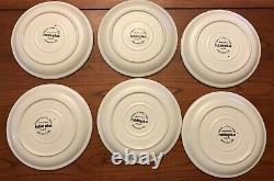 Johnson Brothers Table Plus Sandlewood 6 Dinner Plates 10 5/8 Two Brown Bands