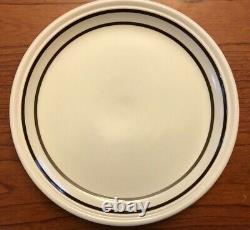 Johnson Brothers Table Plus Sandlewood 6 Dinner Plates 10 5/8 Two Brown Bands