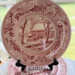 Johnson Brothers Thanksgiving Frozen Up Dinner Plates 10.5 Set Of 12 1940s