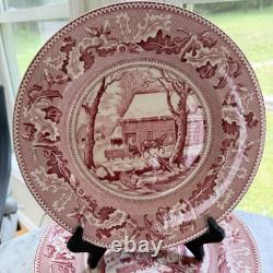Johnson Brothers Thanksgiving Frozen Up Dinner Plates 10.5 Set Of 12 1940s