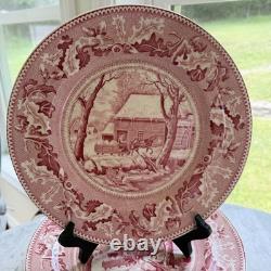 Johnson Brothers Thanksgiving Frozen Up Dinner Plates 10.5 Set Of 12 1940s