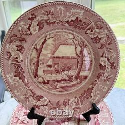 Johnson Brothers Thanksgiving Frozen Up Dinner Plates 10.5 Set Of 12 1940s