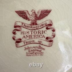 Johnson Brothers Thanksgiving Frozen Up Dinner Plates 10.5 Set Of 12 1940s