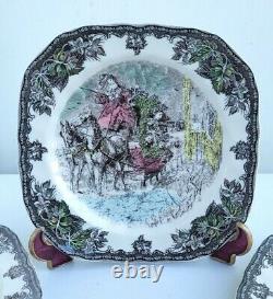 Johnson Brothers The Friendly Village Christmas Square Salad Plates Set of 6