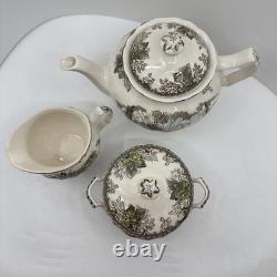 Johnson Brothers The Friendly Village Teapot, Sugar Bowl With Lid, Creamer