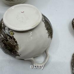 Johnson Brothers The Friendly Village Teapot, Sugar Bowl With Lid, Creamer