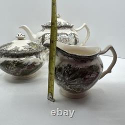 Johnson Brothers The Friendly Village Teapot, Sugar Bowl With Lid, Creamer