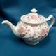 Johnson Brothers Villa Roses Teapot W Lid Rare Pattern Made In England