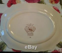 Johnson Brothers Vintage Brown Woodland Wild Turkeys Large Heavy Platter