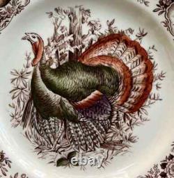Johnson Brothers Vintage Wild Turkeys Native American Dinner Plate Lot of 4