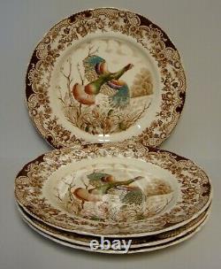 Johnson Brothers WILD TURKEYS FLYING Dinner Plates BROWN More Here SETS OF FOUR