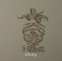 Johnson Brothers WILD TURKEYS FLYING Dinner Plates BROWN More Here SETS OF FOUR