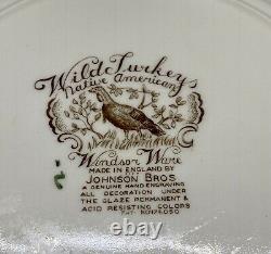 Johnson Brothers WILD TURKEYS NATIVE AMERICAN Dinner Plates Set of 4 EXCELLENT