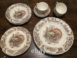 Johnson Brothers WILD TURKEYS Native American Windsor Ware 19 piece / Set for 4