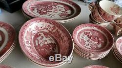 Johnson Brothers WILLOW PINK RED LOT CHEAP! . WHAT U SEE IS WHAT U GET