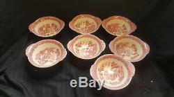 Johnson Brothers WILLOW PINK RED Lot 32 Pieces