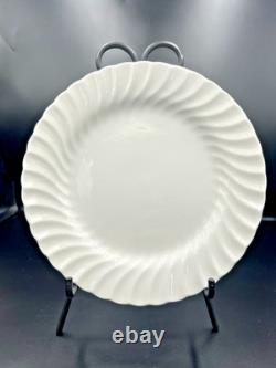 Johnson Brothers White Embossed Swirl Dinnerware Set 53 Pc England