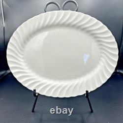 Johnson Brothers White Embossed Swirl Dinnerware Set 53 Pc England