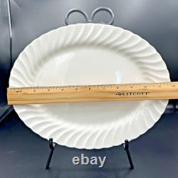 Johnson Brothers White Embossed Swirl Dinnerware Set 53 Pc England