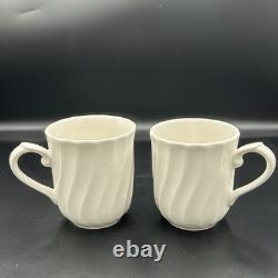 Johnson Brothers White Embossed Swirl Dinnerware Set 53 Pc England