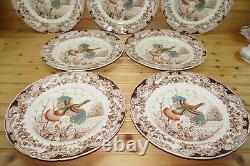 Johnson Brothers Wild Turkey (7) Dinner Plates, 10 5/8