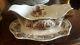 Johnson Brothers Wild Turkey Native American Gravy Boat. Attached Plate