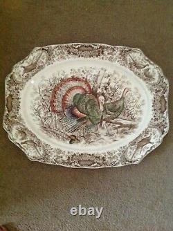 Johnson Brothers Wild Turkeys 21 Platter & 8 Matching 11 Plates