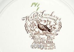 Johnson Brothers Wild Turkeys 4 SALAD PLATES Windsor Ware, EXC