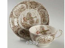 Johnson Brothers Wild Turkeys Brown Flat Cup & Saucer-service For 12-nice