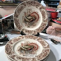 Johnson Brothers Wild Turkeys (Native American) Dinner Plates 10 3/4-Set Of 4