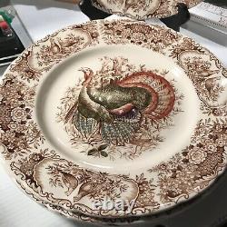 Johnson Brothers Wild Turkeys (Native American) Dinner Plates 10 3/4-Set Of 4