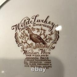 Johnson Brothers Wild Turkeys (Native American) Dinner Plates 10 3/4-Set Of 4