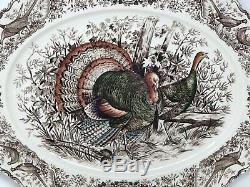 Johnson Brothers Wild Turkeys Native American Windsor Ware 20 Platter Excellent