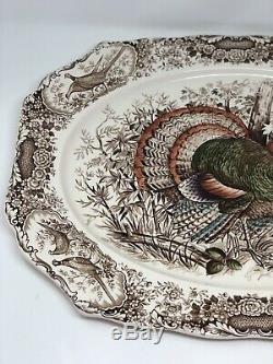 Johnson Brothers Wild Turkeys Native American Windsor Ware 20 Platter Excellent